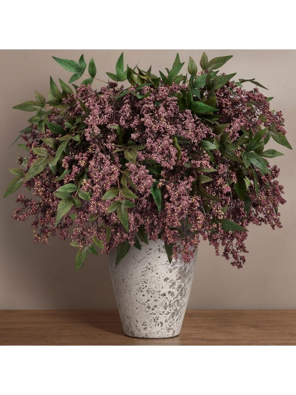 4Pcs 34in Purple Nandina Berry Stems - Full, Dense Branches for Floral
